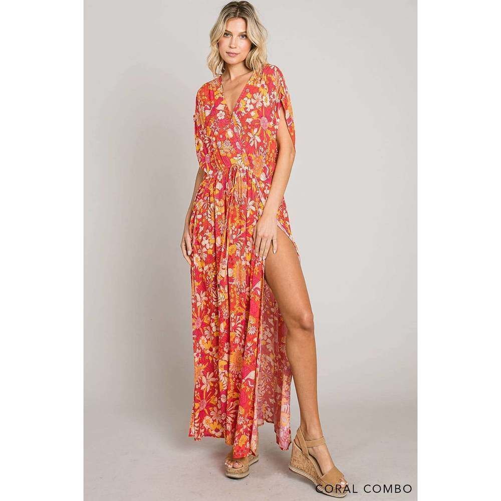 Coral Floral Caftan